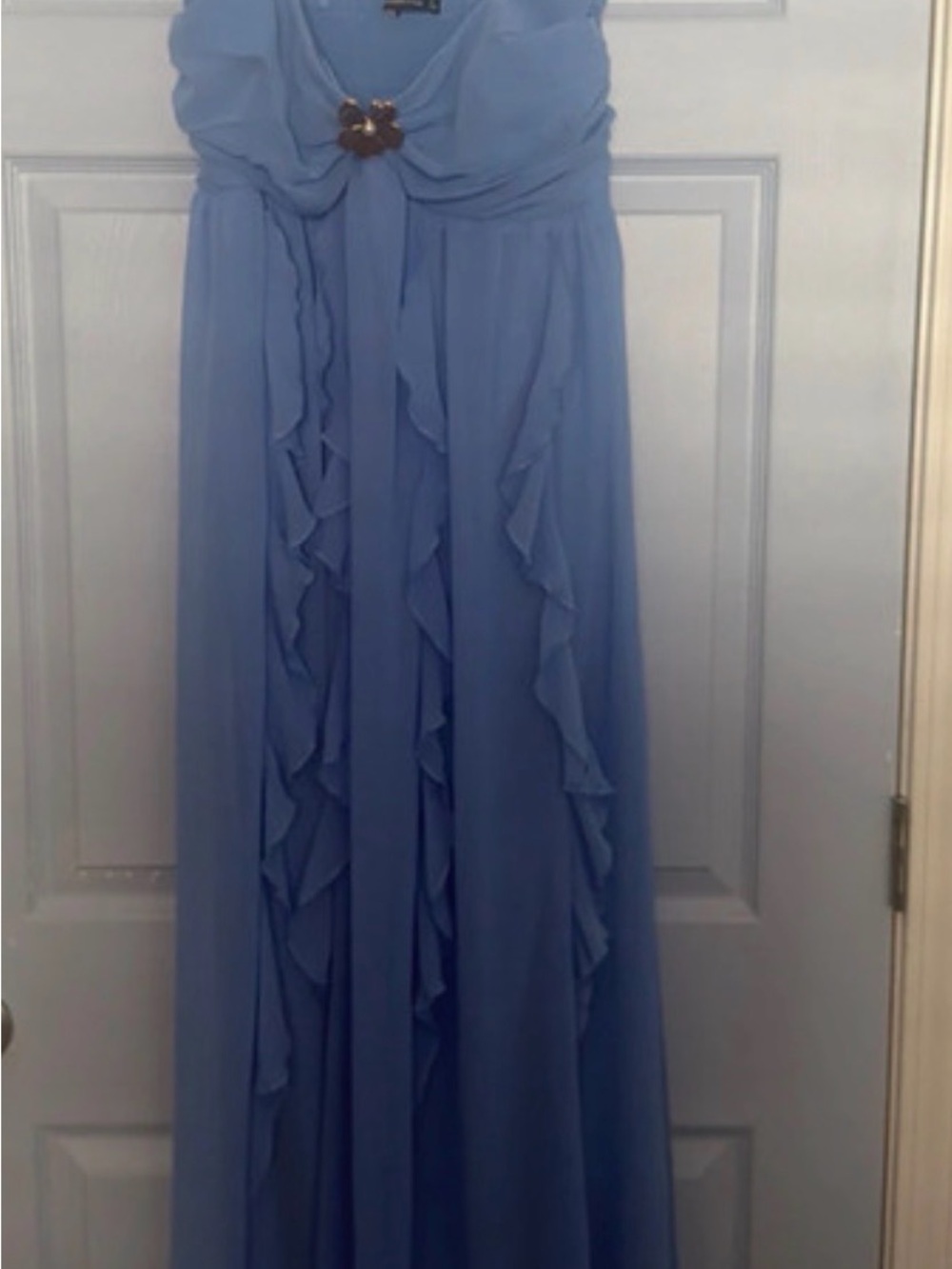 Abercrombie & Fitch Blue Maxi Dress with Gold Floral Accent